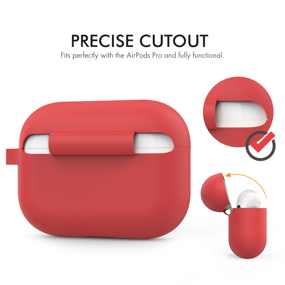 AHASTYLE PT-P1 Earphone Silicone Case for Apple AirPods Pro Earbud Charging Box Full Protection Cover with Carabiner AHASTYLE PT-P1 Earphone Silicone Case for Apple AirPods Pro Earbud Charging Box Full Protection Cover with Carabiner